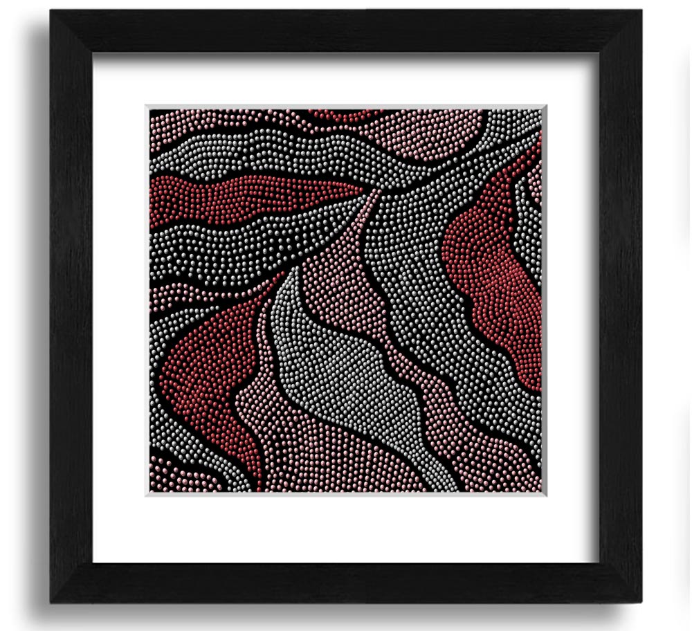 Aboriginal Pattern 10 Square Framed Print showcasing intricate designs in a stylish frame.